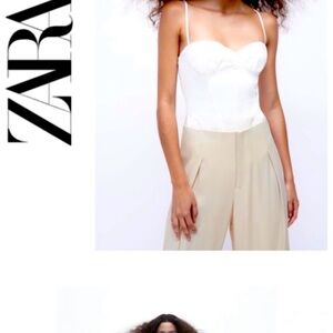 ☀️047Zara White Bustier Bodysuit